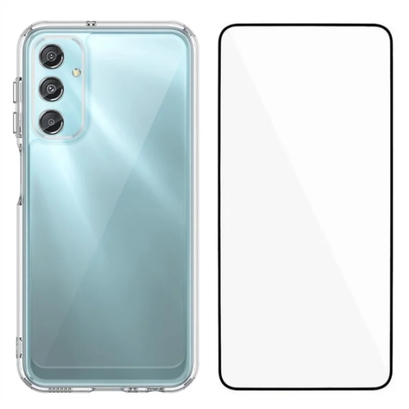 Capa WANLONFENG MF Series para Samsung Galaxy A24 4G (162,1 x 77,6 x 8,3 mm) TPU + Acrílico Transparente Capa de Telefone com Película de Vidro Temperado