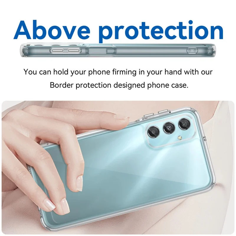 Capa WANLONFENG MF Series para Samsung Galaxy A24 4G (162,1 x 77,6 x 8,3 mm) TPU + Acrílico Transparente Capa de Telefone com Película de Vidro Temperado