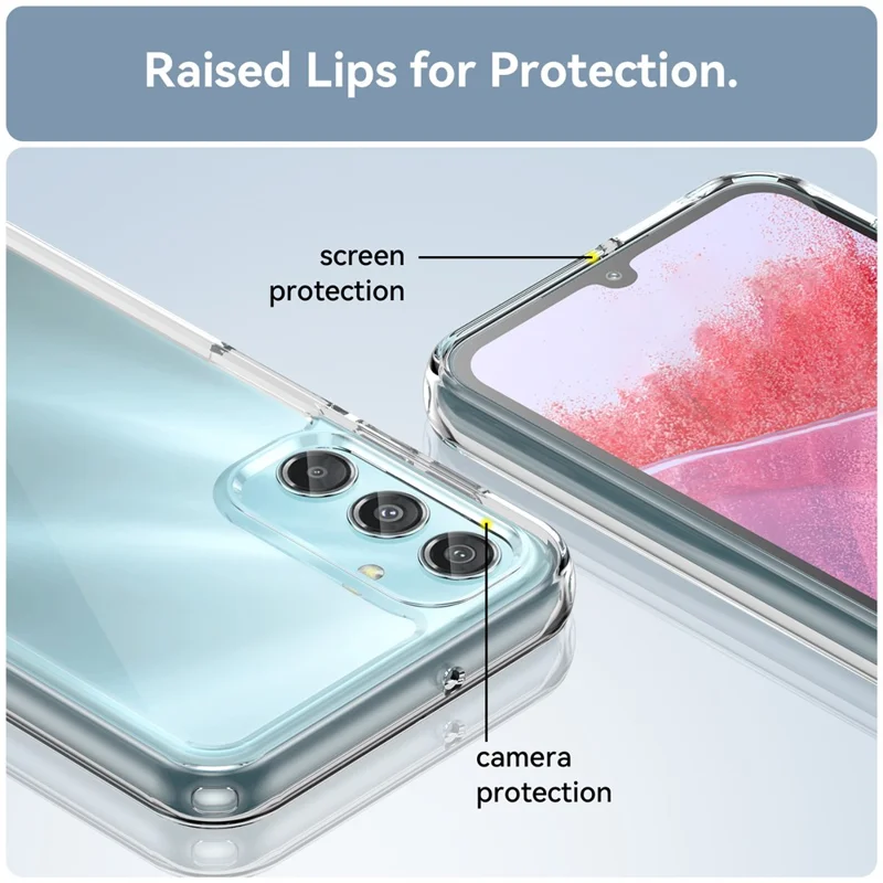 Capa WANLONFENG MF Series para Samsung Galaxy A24 4G (162,1 x 77,6 x 8,3 mm) TPU + Acrílico Transparente Capa de Telefone com Película de Vidro Temperado