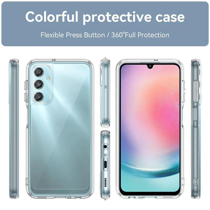 Capa WANLONFENG MF Series para Samsung Galaxy A24 4G (162,1 x 77,6 x 8,3 mm) TPU + Acrílico Transparente Capa de Telefone com Película de Vidro Temperado
