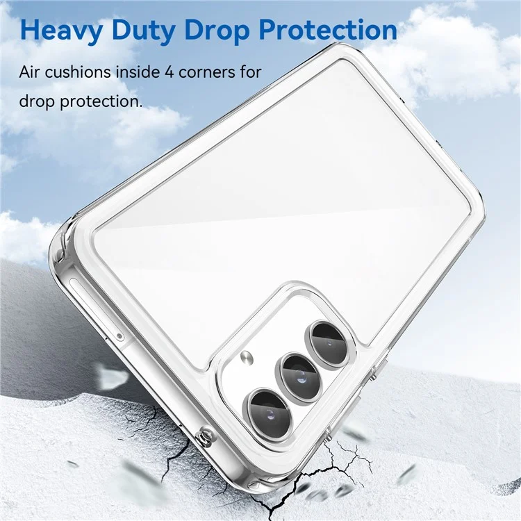 WANLONFENG MF Series for Samsung Galaxy A05s 4G Case TPU+Acrylic Clear Phone Cover with Tempered Glass Film