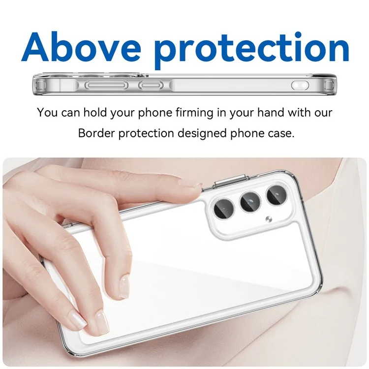 WANLONFENG Serie MF para Samsung Galaxy A25 5G (Global) (161,0 x 76,5 x 8,3 mm) Funda TPU + Cubierta de teléfono acrílica transparente con película de vidrio templado