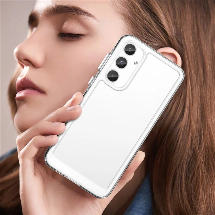WANLONFENG Serie MF para Samsung Galaxy A25 5G (Global) (161,0 x 76,5 x 8,3 mm) Funda TPU + Cubierta de teléfono acrílica transparente con película de vidrio templado