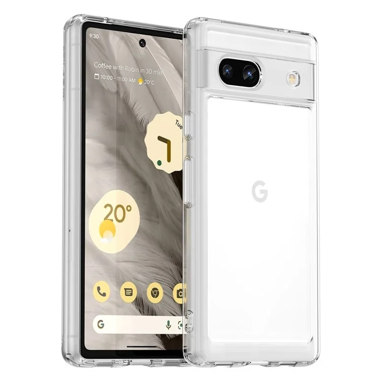 WANLONFENG Чехол для Google Pixel 7a серии MF, прозрачный чехол из ТПУ и акрила с закаленной стеклянной пленкой