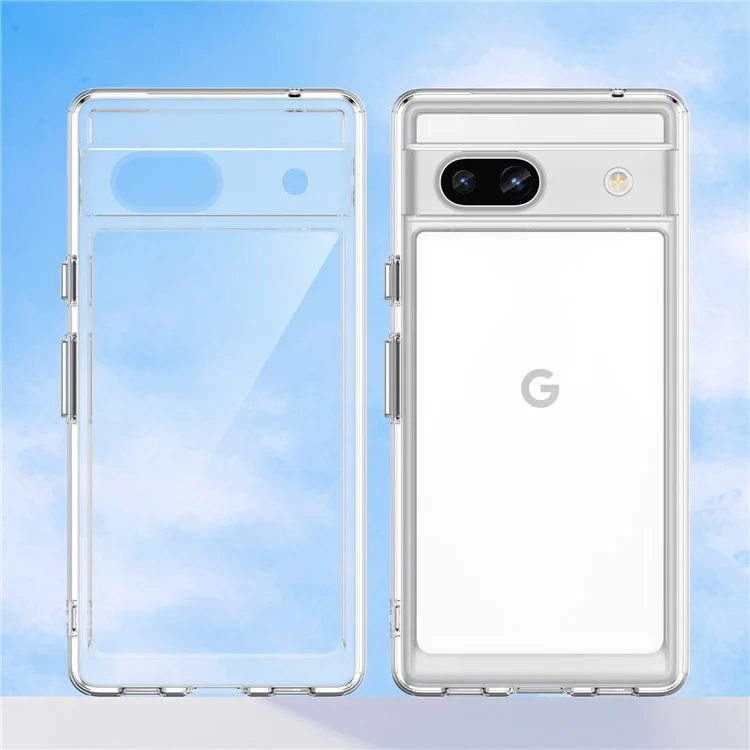 WANLONFENG Чехол для Google Pixel 7a серии MF, прозрачный чехол из ТПУ и акрила с закаленной стеклянной пленкой