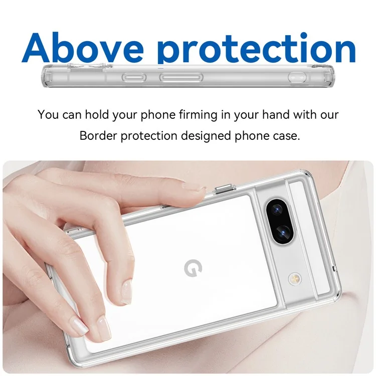 WANLONFENG Чехол для Google Pixel 7a серии MF, прозрачный чехол из ТПУ и акрила с закаленной стеклянной пленкой