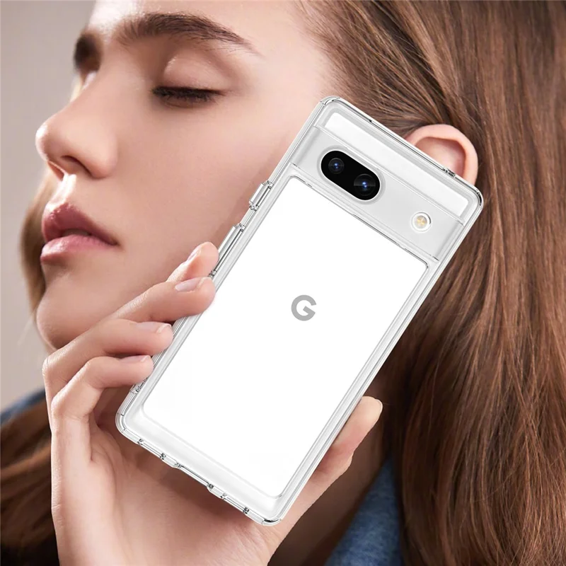 WANLONFENG Чехол для Google Pixel 7a серии MF, прозрачный чехол из ТПУ и акрила с закаленной стеклянной пленкой
