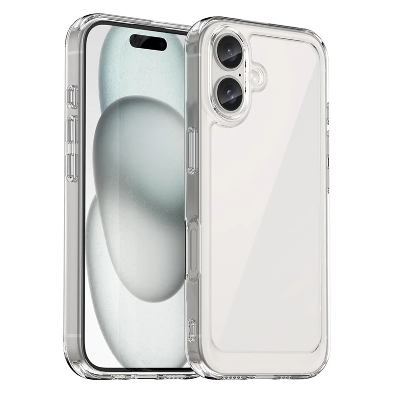 Coque de téléphone WANLONFENG MF Series pour iPhone 16 Plus en TPU + acrylique transparent avec film en verre trempé