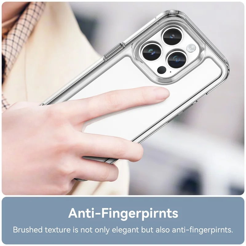 Étui pour iPhone 14 Pro Max de la série MF WANLONFENG, en TPU et acrylique transparent avec film en verre trempé.