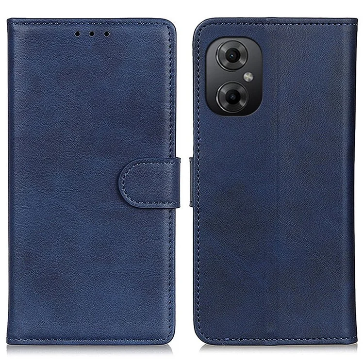 Custodia per telefono in pelle di mucca texture per Xiaomi Poco M4 5G, portafoglio a portafoglio magnetico a chiusura magnetica in pelle PU antiurto - Blu