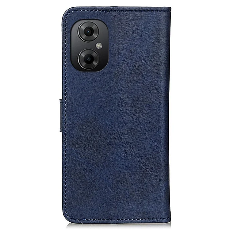Custodia per telefono in pelle di mucca texture per Xiaomi Poco M4 5G, portafoglio a portafoglio magnetico a chiusura magnetica in pelle PU antiurto - Blu