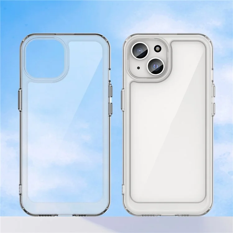 WANLONFENG MF Series for iPhone 14 Case TPU+Acrylic Clear Phone Cover with Tempered Glass Film