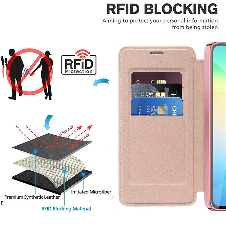 Capa para Samsung Galaxy A06 compatível com MagSafe Rhombus Cobertura de telefone em couro PU - Rosa