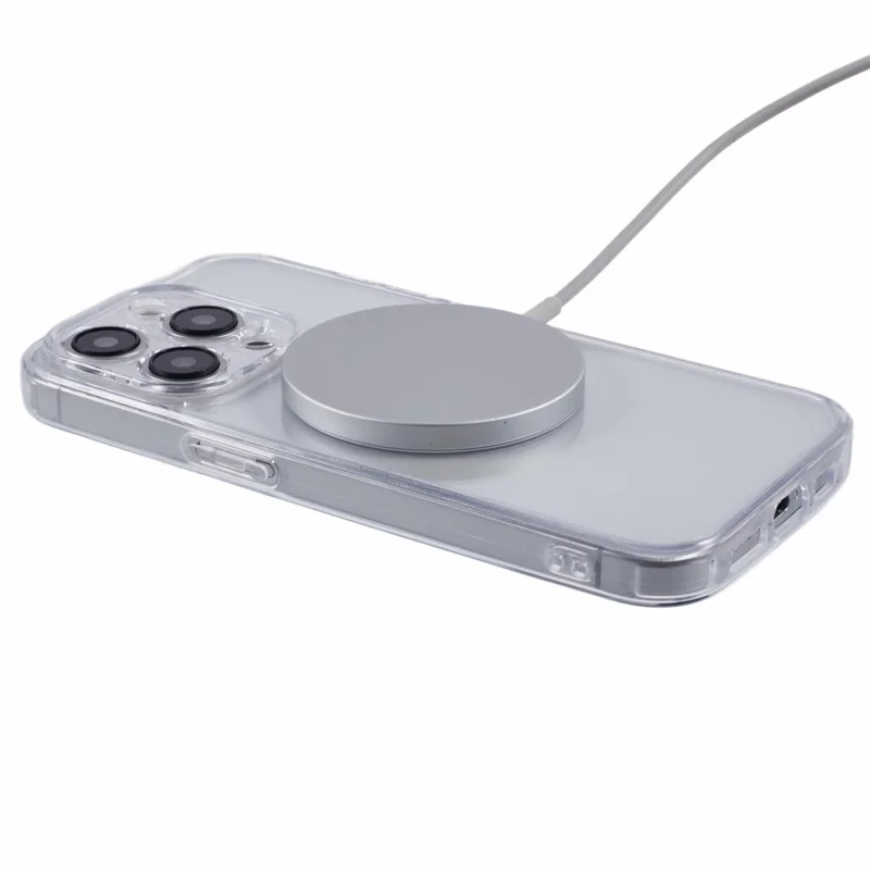 For iPhone 14 Pro Case Compatible with MagSafe CD Vein TPU+Acrylic Phone Cover - Gold