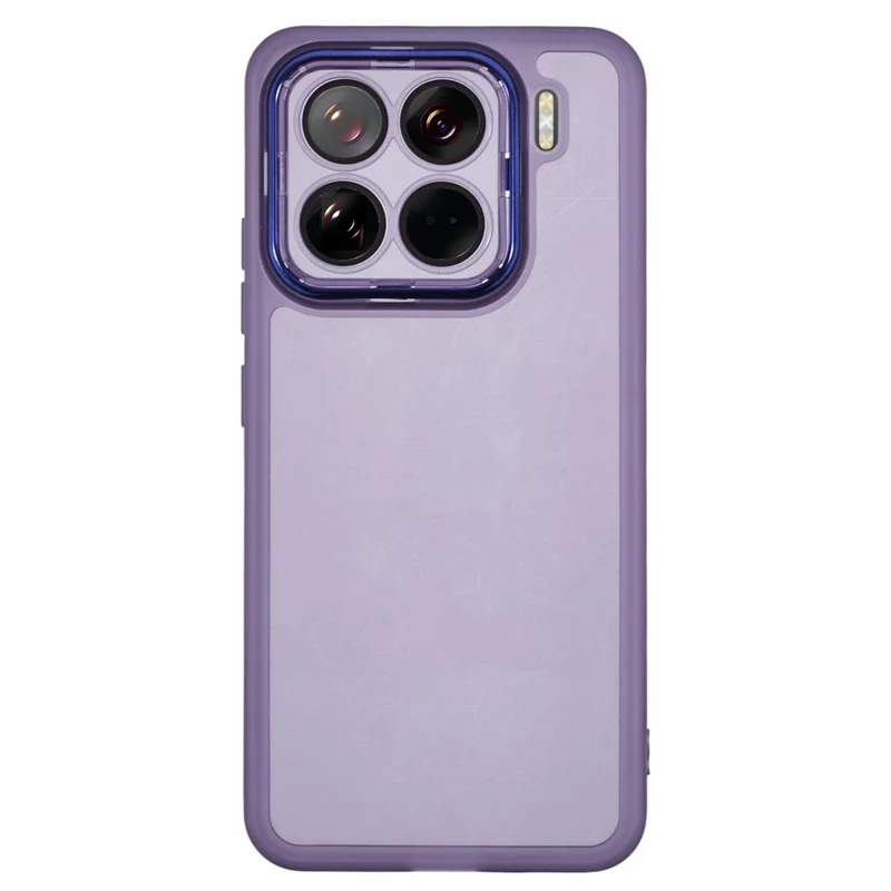 For Xiaomi 15 Pro Case Electroplated Camera Frame TPU Phone Cover - Transparent Purple