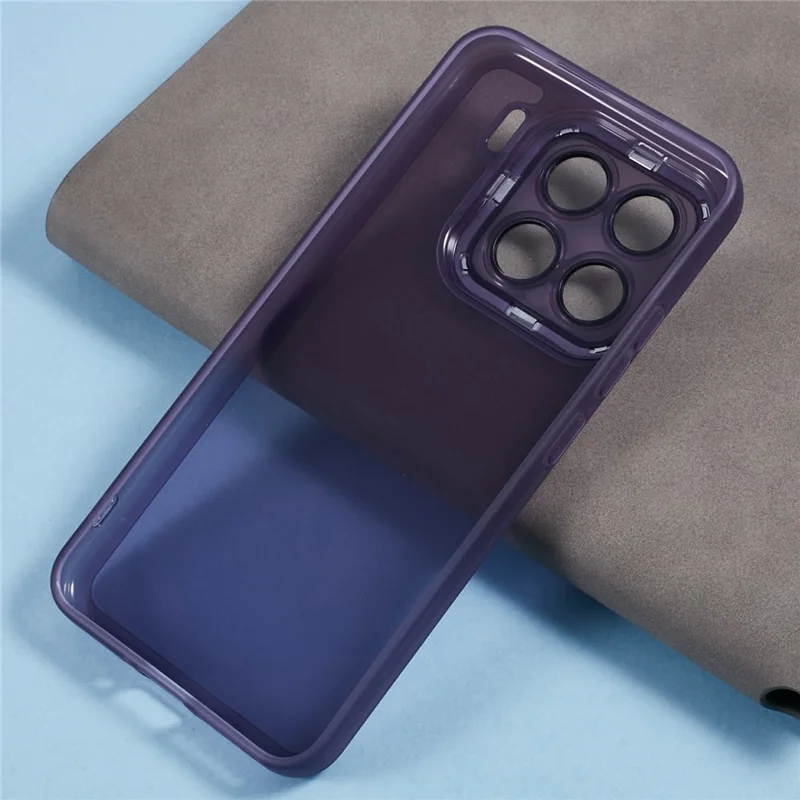 For Xiaomi 15 Pro Case Electroplated Camera Frame TPU Phone Cover - Transparent Purple