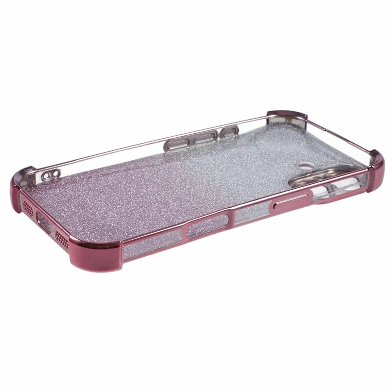 For iPhone 16 Plus Case Butterfly Kickstand Glitter TPU Shockproof Phone Cover - Pink