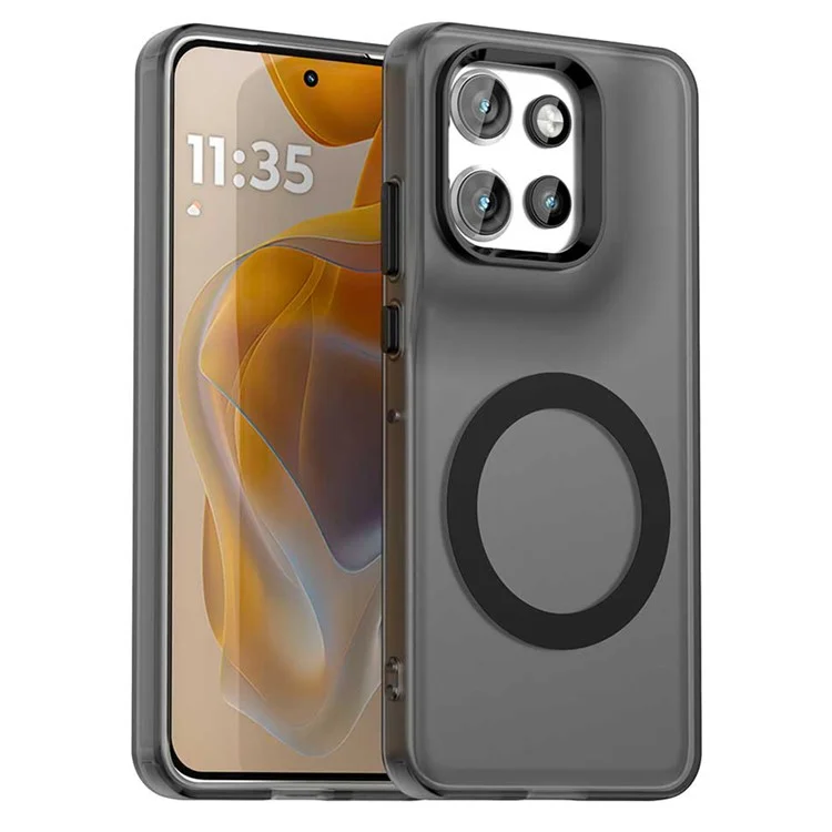 Чехол для телефона Motorola Thinkphone 25 5G / Moto S50 5G / Edge 50 Neo 5G совместимый с MagSafe PC+TPU+PET Anti-Drop Cover - Черный