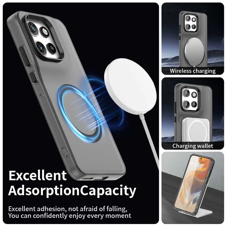 Чехол для телефона Motorola Thinkphone 25 5G / Moto S50 5G / Edge 50 Neo 5G совместимый с MagSafe PC+TPU+PET Anti-Drop Cover - Черный