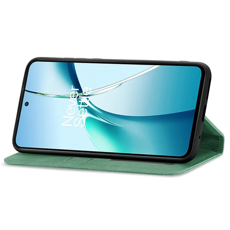 Capa para Nothing Phone (2a) Sensação de toque em couro com porta-cartões Capa de telefone com absorção magnética - Verde