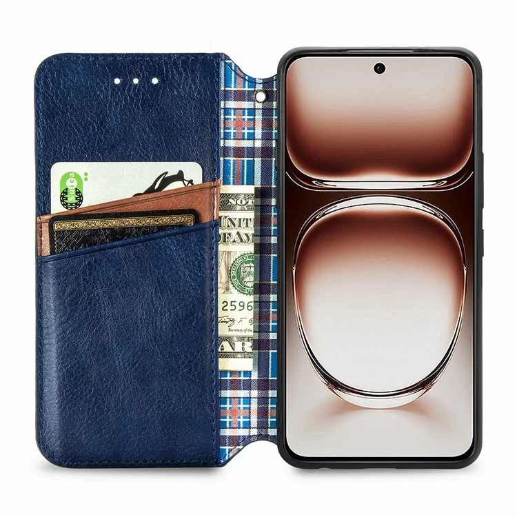 Чехол для Motorola Thinkphone 25 5G / Moto S50 5G / Edge 50 Neo 5G с ромбовидным тиснением, кожаный бумажник, чехол для телефона - синий