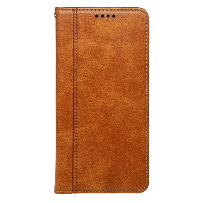 For iPhone 15 Case Hidden Magnetic Closure Calf Texture Leather Phone Cover - Yellow