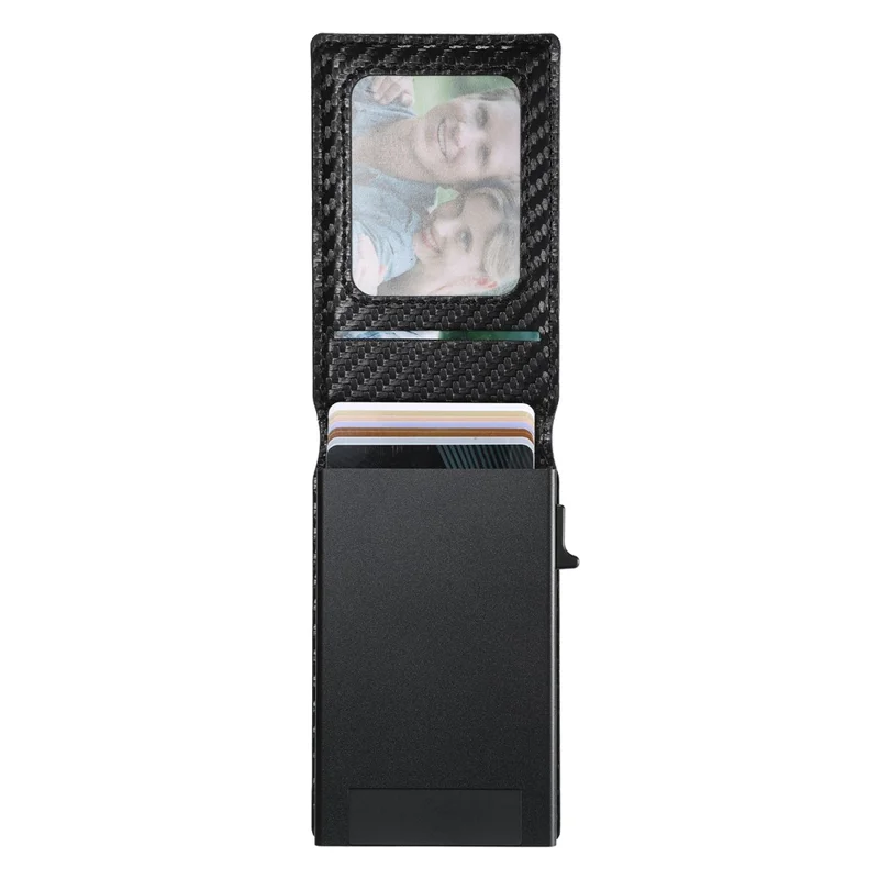 SUTENI H19 Magnetisches Gehäuse für iPhone 16 Pro Max mit Kartenhalter, Karbon-Faser-Textur und Leder-Rückseite
