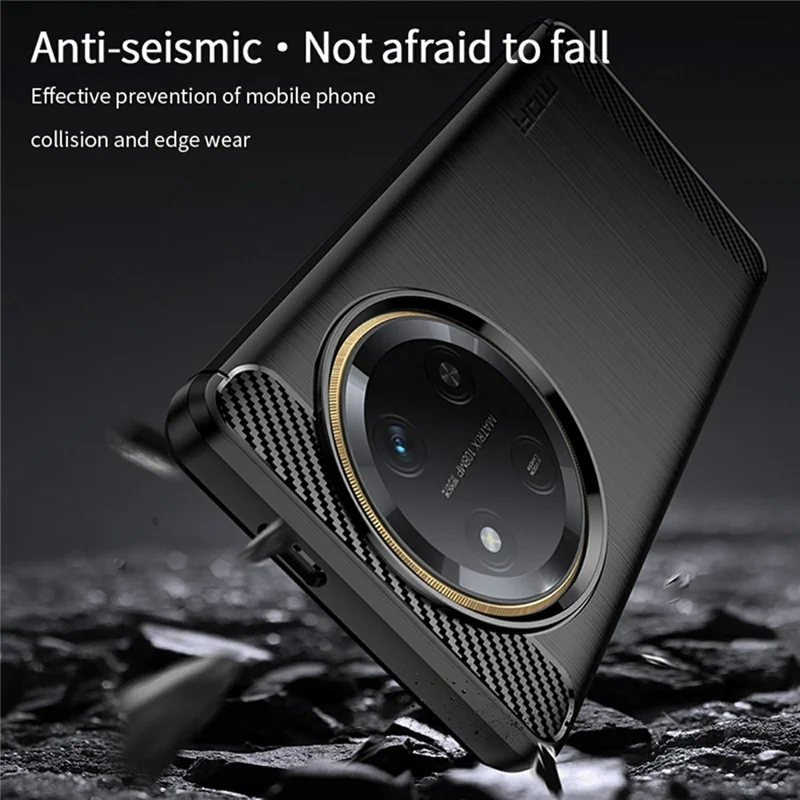 MOFI JK TPU Series-1 For Honor Magic7 Lite 5G / X9c 5G / X60 Pro 5G Case Carbon Fiber Texture TPU Soft Phone Cover - Black