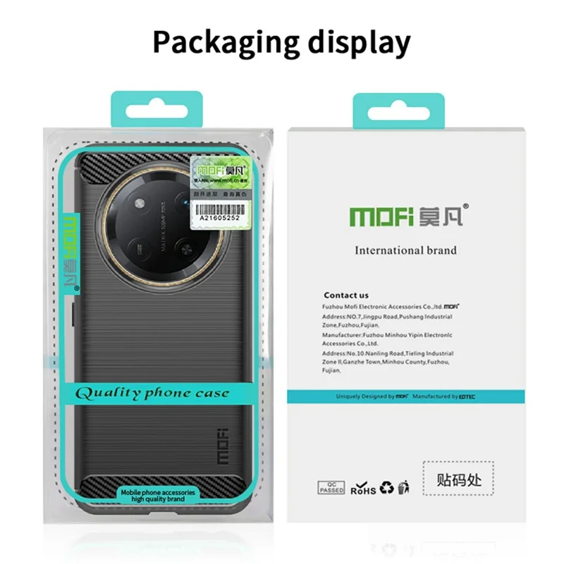 MOFI JK TPU Series-1 For Honor Magic7 Lite 5G / X9c 5G / X60 Pro 5G Case Carbon Fiber Texture TPU Soft Phone Cover - Black