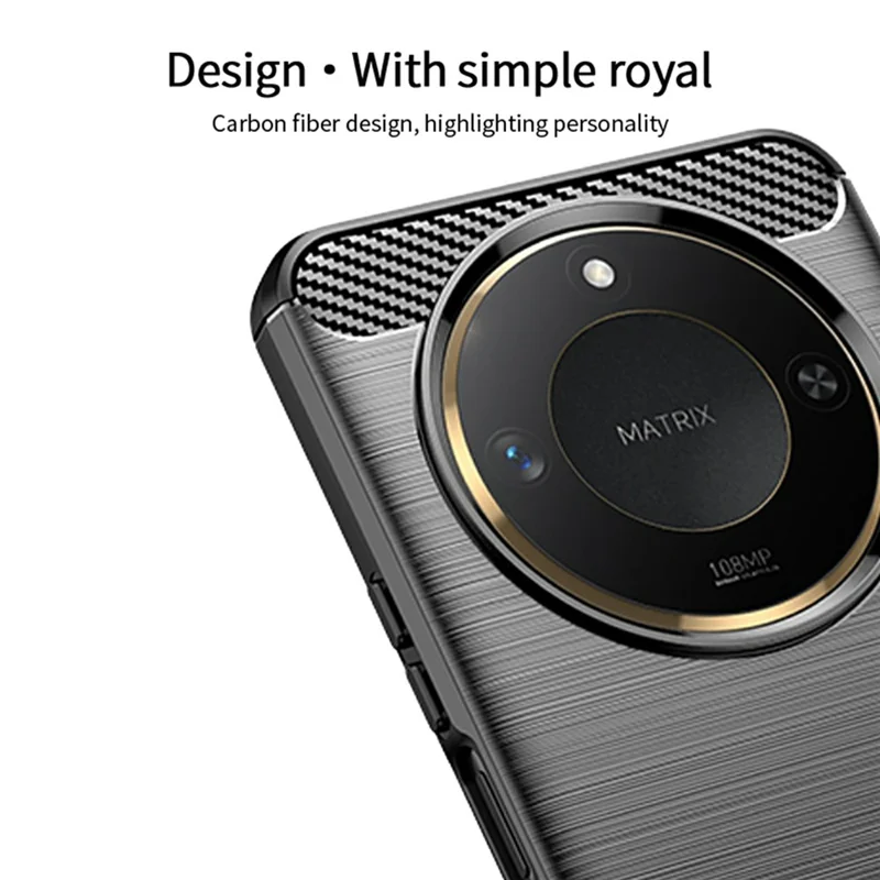 MOFI JK TPU Series-1 For Honor X60 5G Case Carbon Fiber Texture TPU Soft Phone Cover - Black