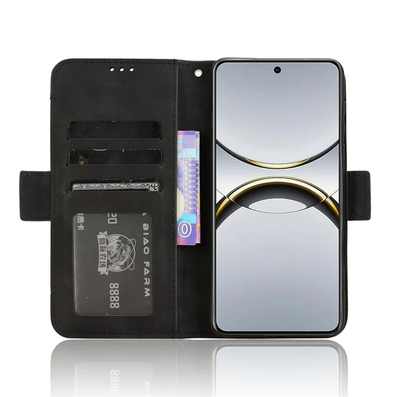 For Oppo Find X8 Pro 5G Leather Case Phone Wallet Cover with Multiple Card Slots - Black