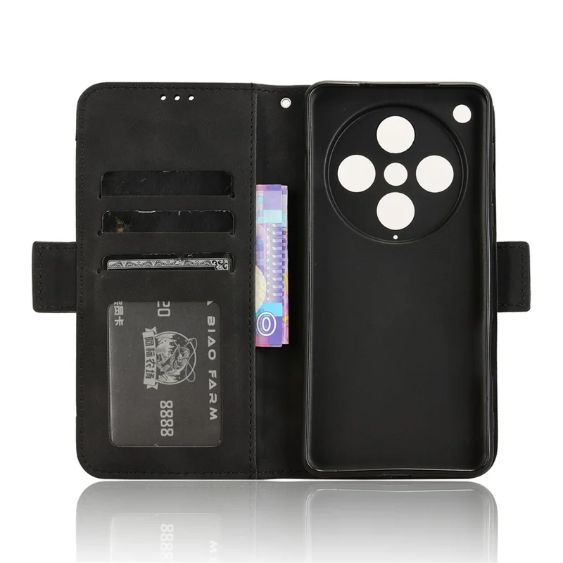 For Oppo Find X8 Pro 5G Leather Case Phone Wallet Cover with Multiple Card Slots - Black