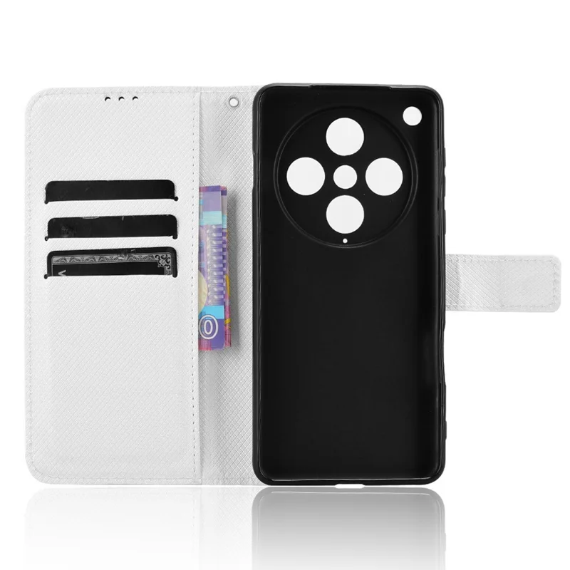 For Oppo Find X8 Pro 5G Case PU Leather Diamond Texture Wallet Phone Cover - White