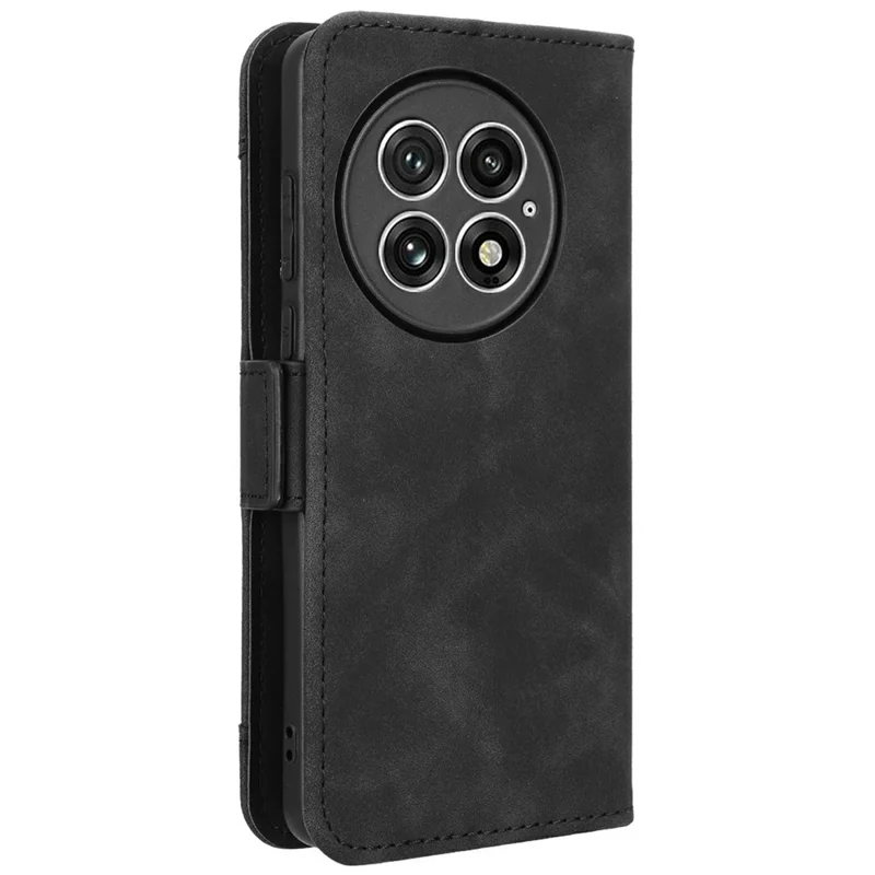 For OnePlus 13 Leather Case Phone Wallet Cover with Multiple Card Slots - Black