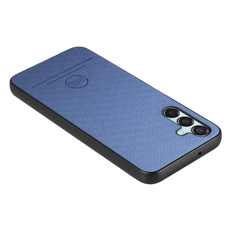 For Samsung Galaxy A55 5G Case Stofstruktur Læder+PC+TPU Anti-drop Telefonbeskyttelse - Blå