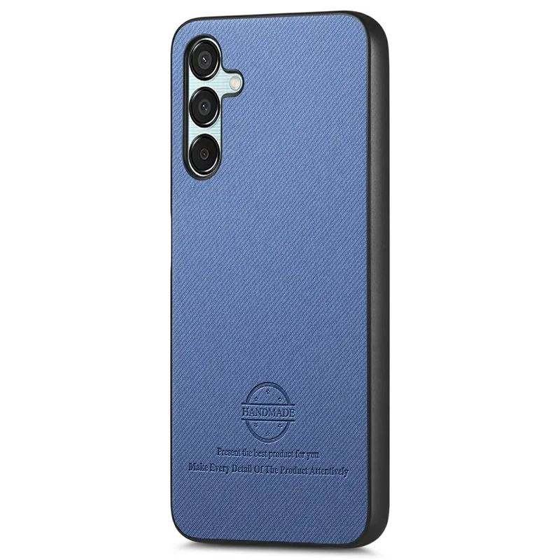 For Samsung Galaxy A15 4G / 5G Case Cloth Texture Leather+PC+TPU Anti-Drop Phone Cover - Blue