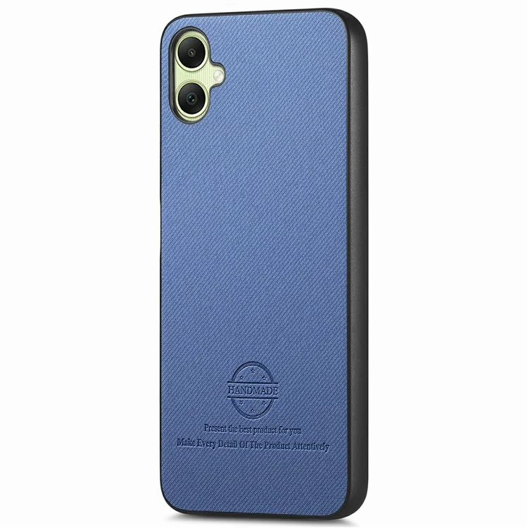 Custodia per Samsung Galaxy A06 in tessuto con texture in pelle + PC + TPU anti-caduta - Blu