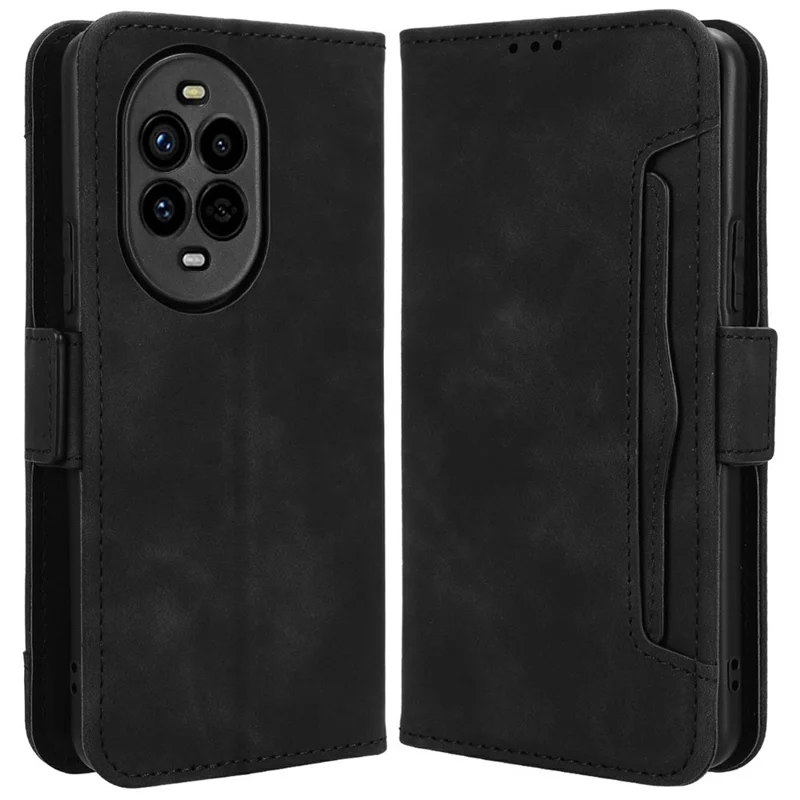 Custodia in pelle con porta carte per Huawei nova 13 Pro 5G - Nero