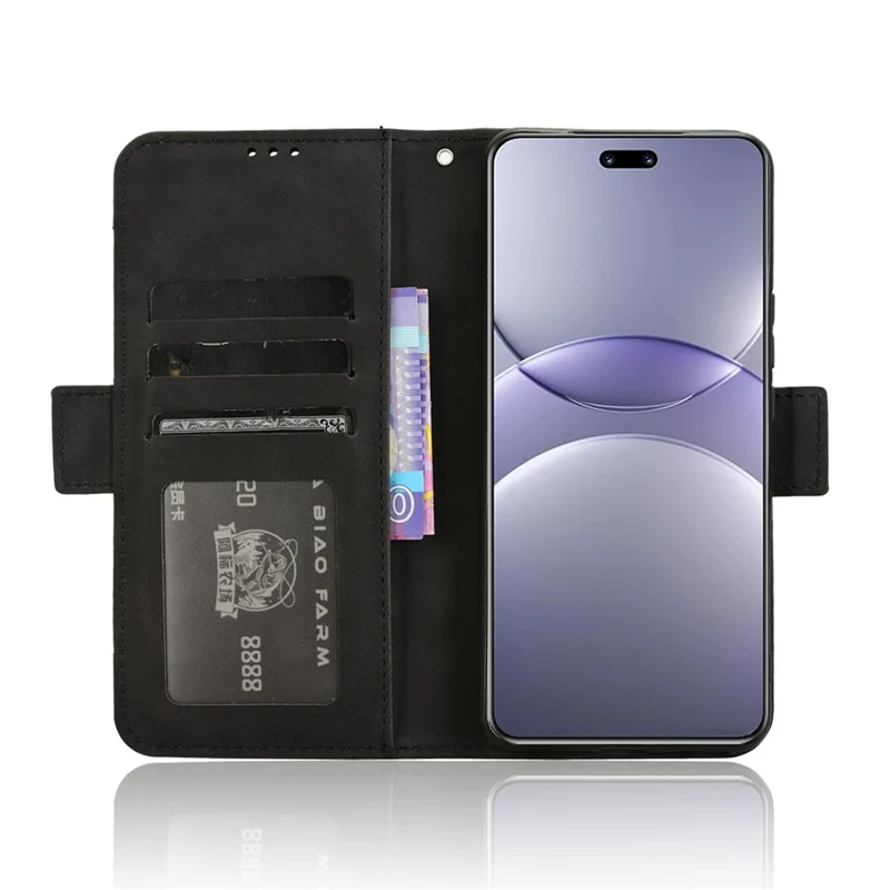 Custodia in pelle con porta carte per Huawei nova 13 Pro 5G - Nero