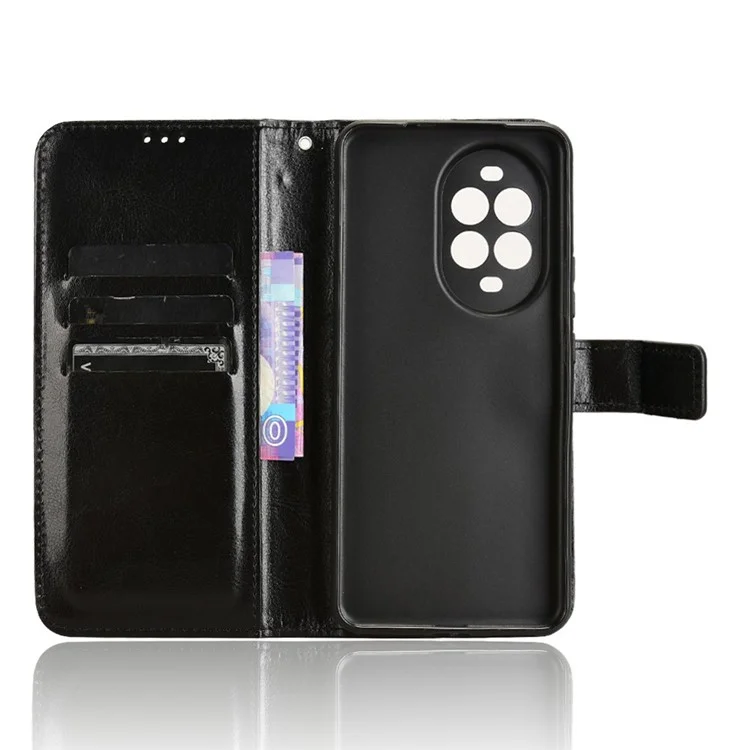 Capa para Huawei nova 13 Pro 5G com textura de cavalo louco em couro PU - Preto