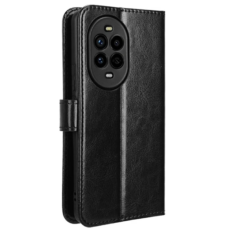 Capa para Huawei nova 13 Pro 5G com textura de cavalo louco em couro PU - Preto