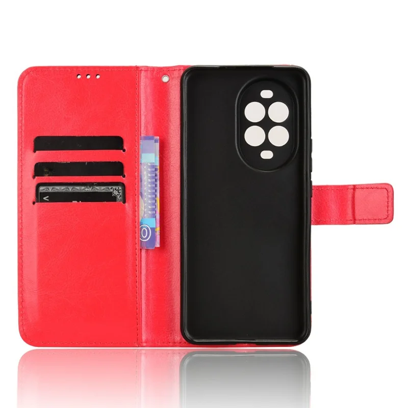 For Huawei nova 13 Pro 5G Case Crazy Horse Texture PU Leather Phone Wallet Cover - Red