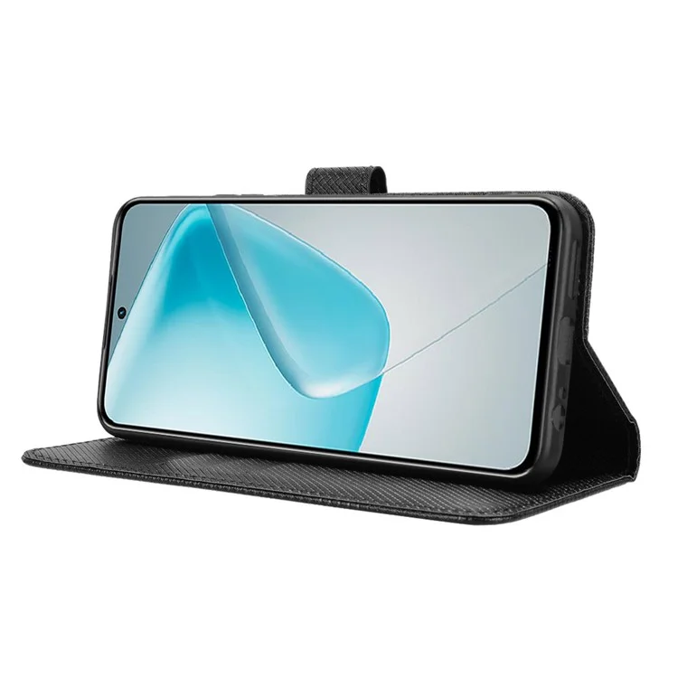 Funda para Infinix Hot 50 Pro+ 4G X6880 de piel sintética con textura de diamante y billetera - Negro