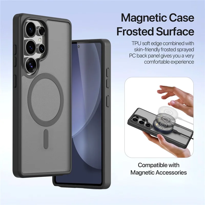 DUX DUCIS Lawa Series For Samsung Galaxy S25 Ultra Case Detachable Magnetic Cowhide Leather Cover Zipper Wallet - Black - 6