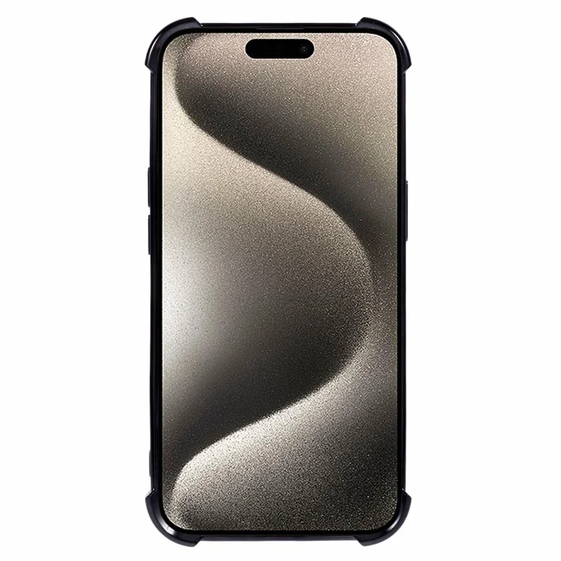 For iPhone 15 Plus Case Glitter TPU Phone Cover Reinforced Corners - Black