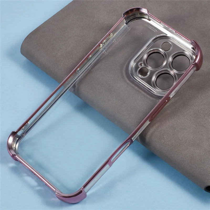 For iPhone 14 Case Reinforced Corners TPU Clear Back Cover - Pink

Für iPhone 14 Hülle mit verstärkten Ecken, TPU-Rückseite - Pink