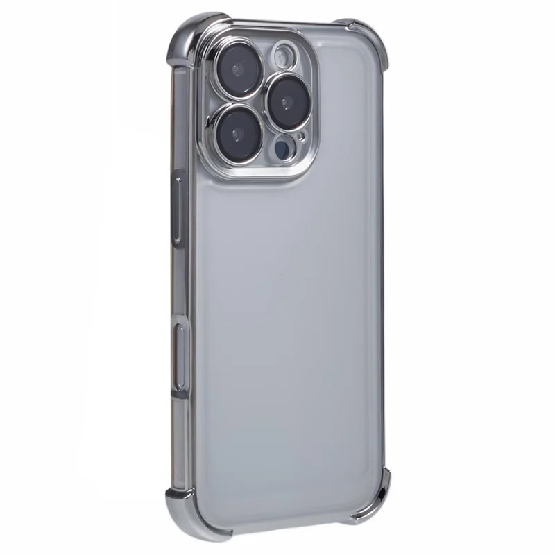 For iPhone 16 Pro Max Case Reinforced Corners TPU Clear Back Cover - Silver