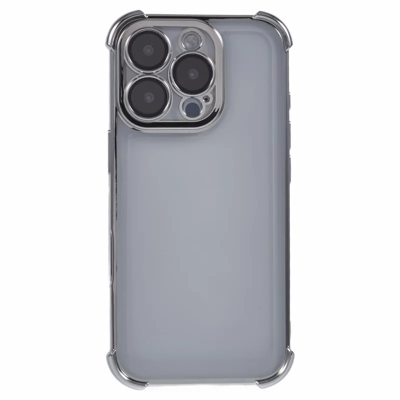 For iPhone 16 Pro Max Case Reinforced Corners TPU Clear Back Cover - Silver