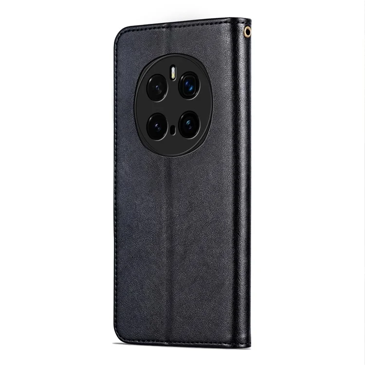 AZNS For Honor Magic7 Pro 5G Case Anti-Scratch PU Leather Stand Wallet Phone Cover - Black