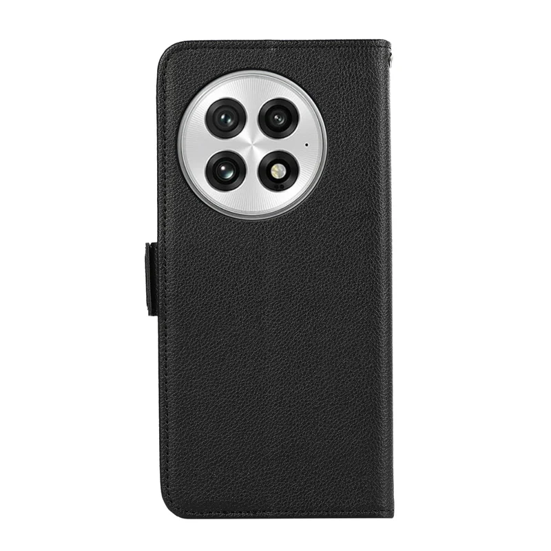 ABEEL Etui na OnePlus 13, skóra z fakturą litchi, ochrona przed skanowaniem RFID - Czarny